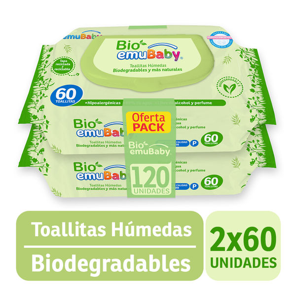 Pack 12x Toallitas Bebe Mimidu Eco 60 Uds